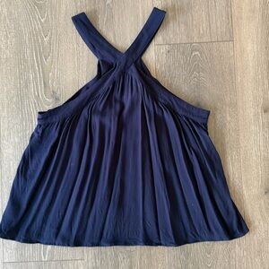 LOFT Dark Blue Sleeveless Blouse